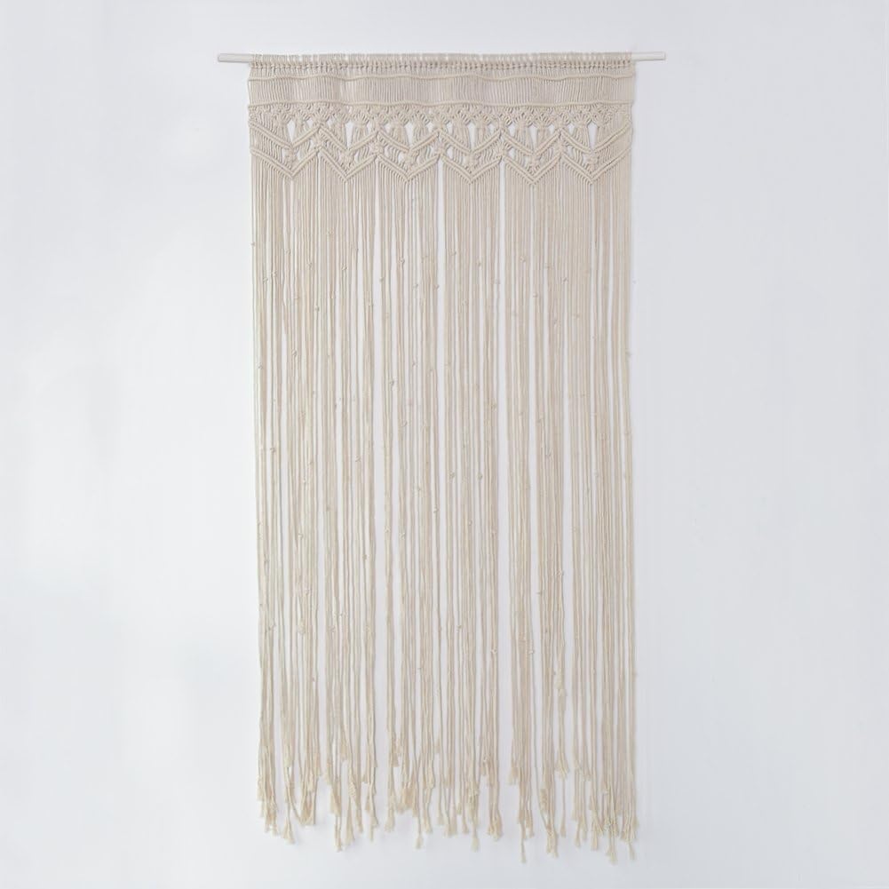 Sundlight Handmade Wall Hanging, Woven Wall Hanging Curtain Cotton Yarn Macrame Door Hanging for Bohemian Wedding Home Art Wall Decor,35.43"x 70.87"