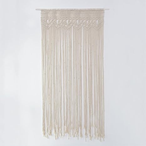 cortina de macrame de gran tamano hecha a mano con hilo de algodon para colgar en la pared en puertas o como fondo de decoracion en bodas o fiestas