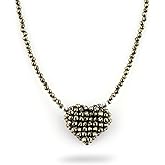 CRYSTALINES Natural Ruby Gemstones Beaded Choker Necklaces, Crochet Heart Beads Jewelry, Handmade Woven Women Gifts Necklace, Healing Crystals, Sliver Plated Adjustable Chain 18inch