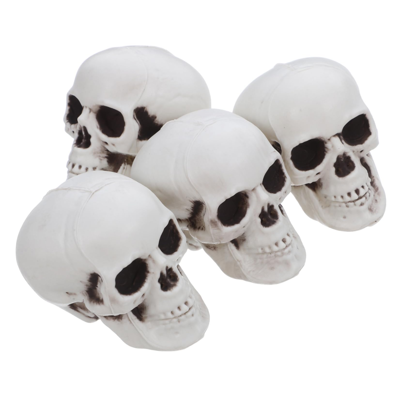 TOYANDONA 4pcs Halloween Skulls Looking Plastic Skeletons Head Skull Halloween Bar Home Table Decoration