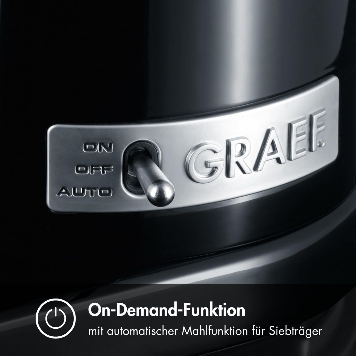 GRAEF CM802 - Elektrische Kaffeemühle, Aluminiumgehäuse, Bohnenbehälter 350 g, Edelstahl-Kegelmahlwerk, 40 Mahlgrade, Kaffeemühle Siebträger, Antistatik-Einsatz, Aluminium-Schaufelrad, 128 W, Schwarz 4