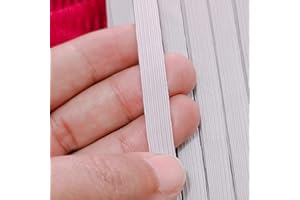 Noshad® White, 10mm - 3/8" 1cm Flat Elastic Band Cord for Sewing Knicker, Scrunchies, Skirt, Dressmaking, Haberdashery, Clothing, DIY Arts and Crafts Accessory, Material, Supplies (10Meter - 11Yard)