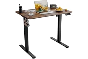 ERGOMAKER 35" Electric Standing Desk, Adjustable Height, Sit Stand Up Desk for Home Office & Computer Workstations, Memory Controller, Rustic Brown