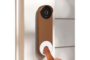 PUUUCI Silicone Case for Google Nest Hello Doorbell (Battery) 2021 Cover - Weatherproof Protective Nest Doorbell Silicone Skin Case (Brown)