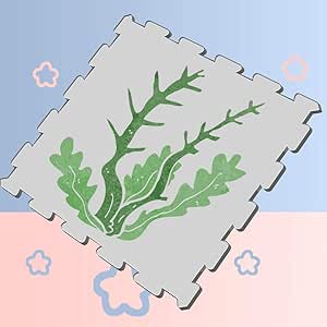 WAWSN Green Seaweed Ocean Light Dancing Baldosas de Espuma entrelazadas