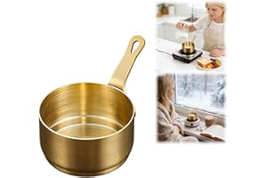 Stainless Steel Milk Pot with Long Handle, Mini Sauce Pan Butter Warmer, Small Stainless Steel Pot for Home Kitchen Cooking C