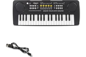 EOOLEOW Kids Piano Keyboard, 37 Keys Music Keyboard Piano for Kids, Learning Educational Toddler Keyboard Toys for Kids Ages 3-8 (Black)