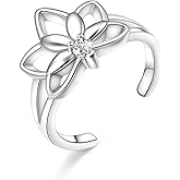 Alphm 925 Sterling Silver Toe Ring for Women Adjustable Open Toe Ring Foot Jewelry Gift