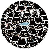 Cute Black Cat Stickers for Adults, Funny Cartoon Cat Meme Stickers, 40PCS Funimost Vinyl Waterproof Kitten Pet Sticker for Water Bottle Laptop Scrapbook, Animal Party Decals