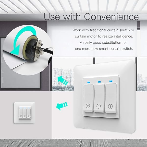 MOES Alexa Interruptor Persianas WiFi Inteligente Para Cortinas Persianas Enrollables y Estores Electrico motor Domotica Compatible con Smart Life Tuya Alexa y Google Home