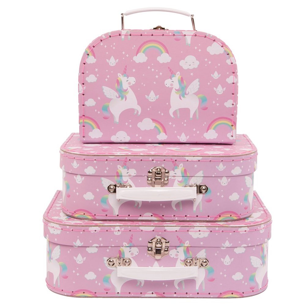Sass & Belle Rainbow Unicorn Suitcases - Set of 3