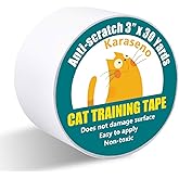Karaseno Anti Cat Scratch Tape, 3 inches x 30 Yards Pet Training Tape, 100% Transparent Clear Double Sided Cat Scratch Deterrent Tape, Furniture Protector for Couch, Carpet, Doors, Pet & Kid Safe