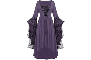 WKSCLPAI Victorian Dress for Women 1800s Ball Gowns Rococo Dress Plus Size Renaissance Medieval Costumes Gothic Vampire Dress