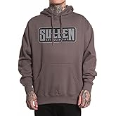 Sullen Men's Brush Line Sullen Tattoo Lifestyle Graphic Long Sleeve Pullover Hooded Fleece Sweatshirt Gray