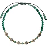 Jewever Moonstone Ankle Bracelets for Women Healing Crystals Anklet Energy Gemstones Summer Beach Foot Jewelry Adjustable (8.5-10 Inches)