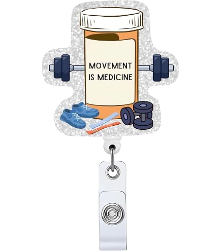 Physical Therapy Retractable Badge Reel, Funny Glitter ID Clip Name Tag...