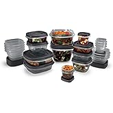 Rubbermaid EasyFindLids Food Storage Containers with SilverShield Antimicrobial Protection, 42-Piece Set, BPA-Free, Grey