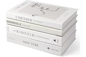 4 Pack Faux Books for Decoration, Ediactcyl Modern Fashion Decorative Books Set for Hardcover Home Decor, Fake Book Stacks Display for Bookshelf Living Room Decor