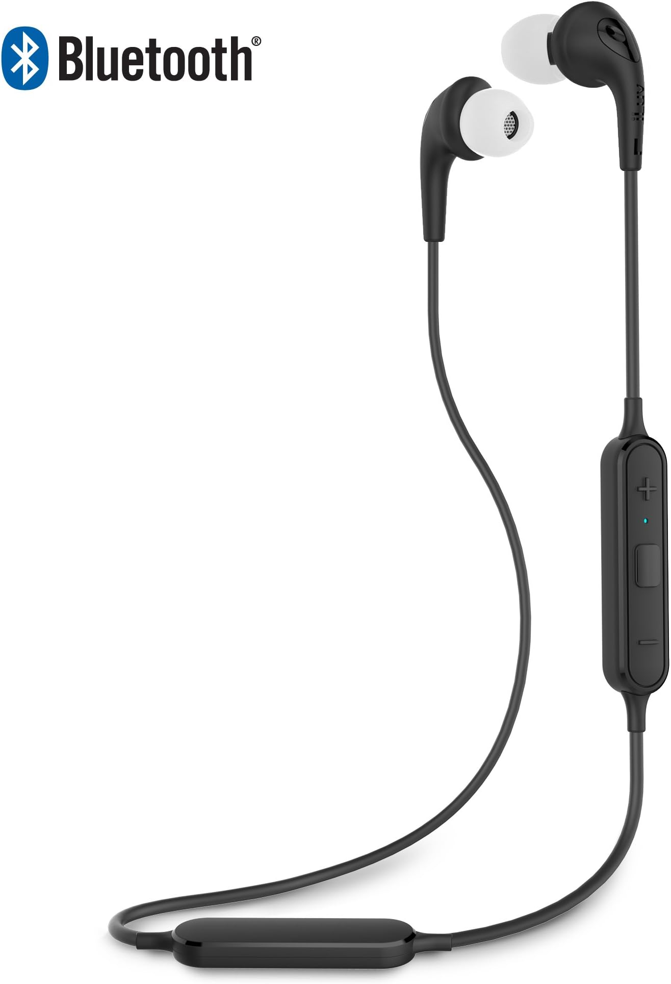 iLuv Bubble Gum Air Wireless Stereo Soft Touch Bluetooth Earphones, Rubber-Coated, with Hands Microphone, Black