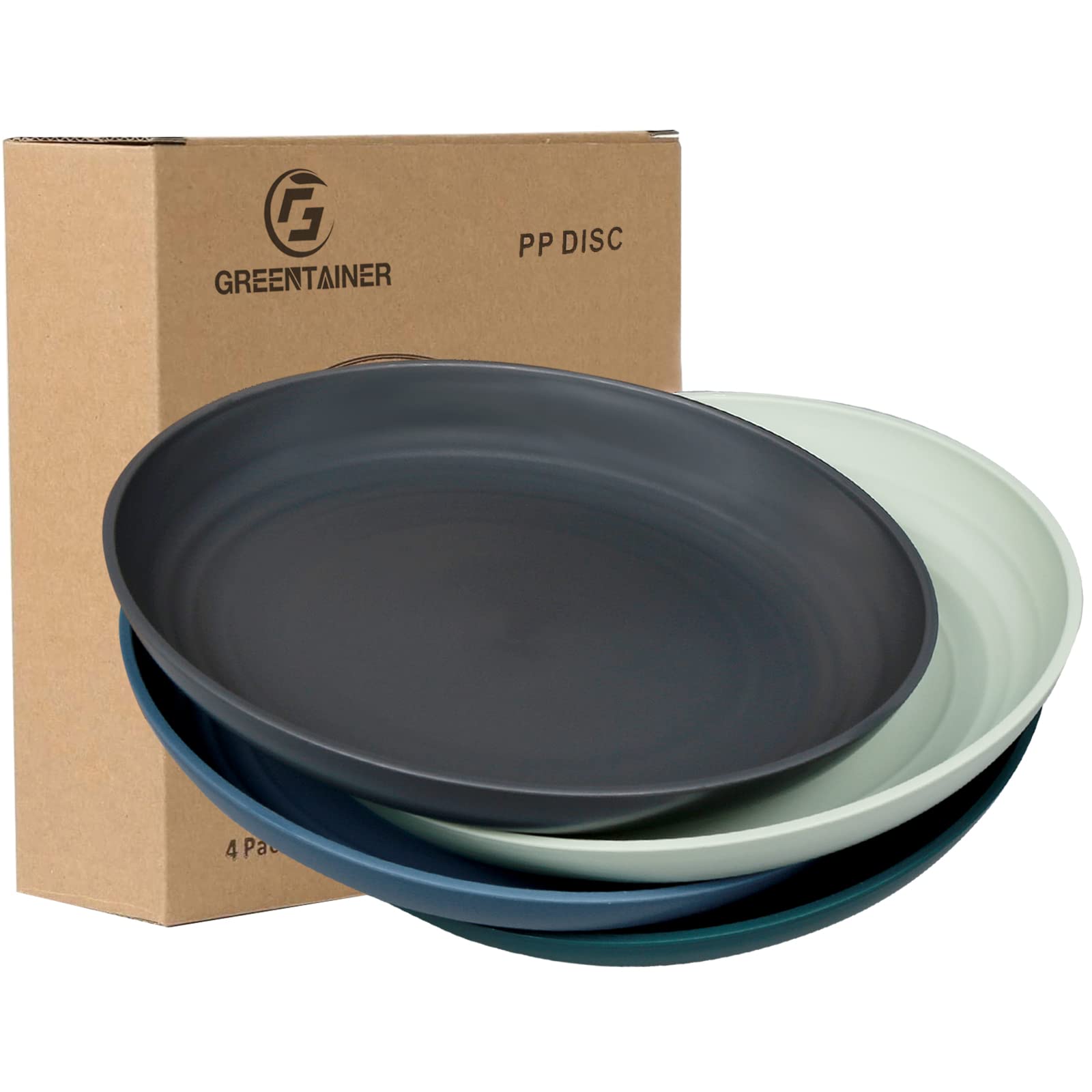 Greentainer Unbreakable Dinner Plates for Adults - 7.8'' Plastic Plate, Microwave and Dishwasher Safe, Lightweight Dessert Pizza Pasta Bread Snack Salad Plates for Picnic, Camping & BBQ