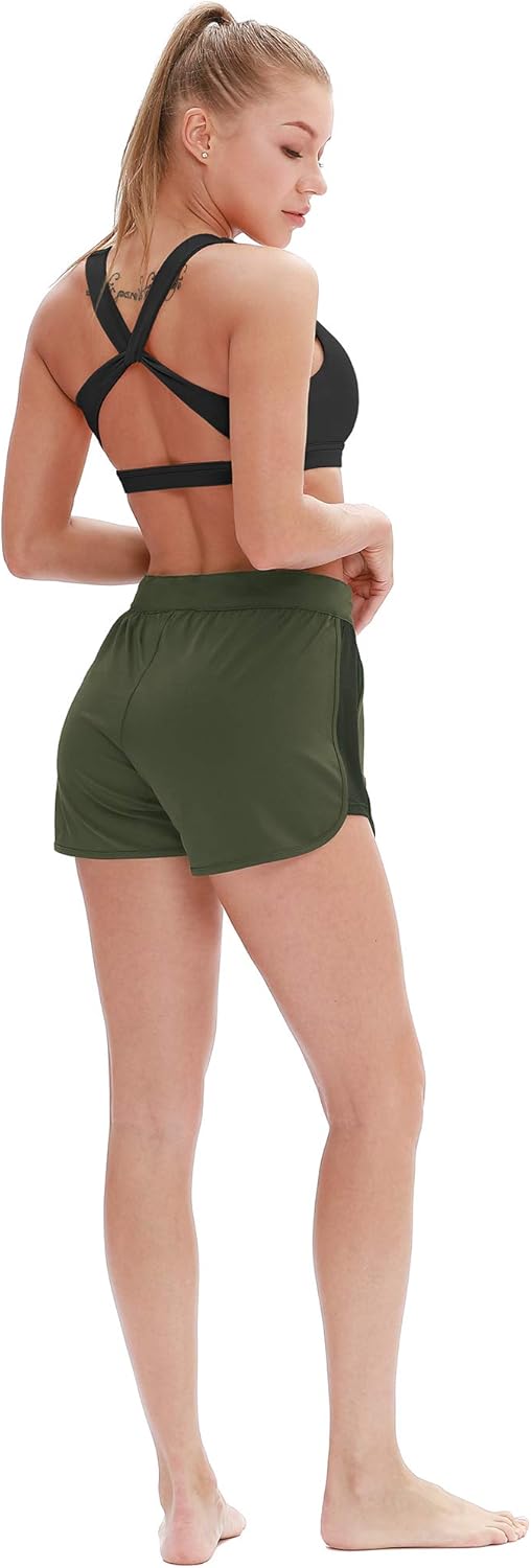 icyzone Workout Shorts for Women - Activewear Exercise Athletic Running Yoga Shorts: Clothing