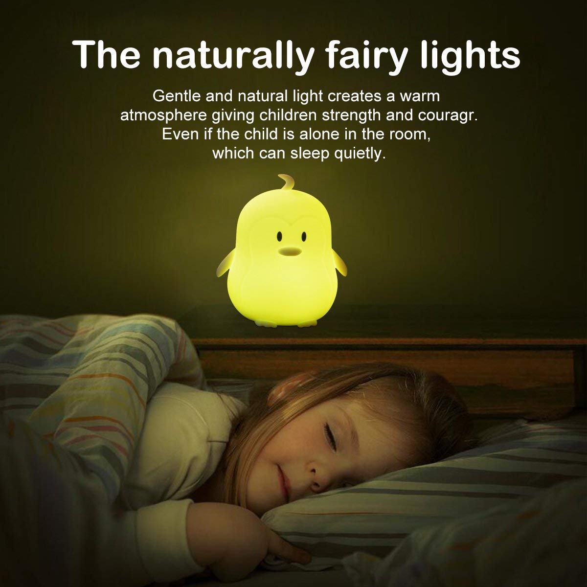Penguin Night Light for Kids, Cute Baby Nightlights,Rechargeable Nursery Lamp with Touch Sensor and Remote Control,Color Changing Light for Infant or Toddler,Birthday Gift for Baby Girls/Boys