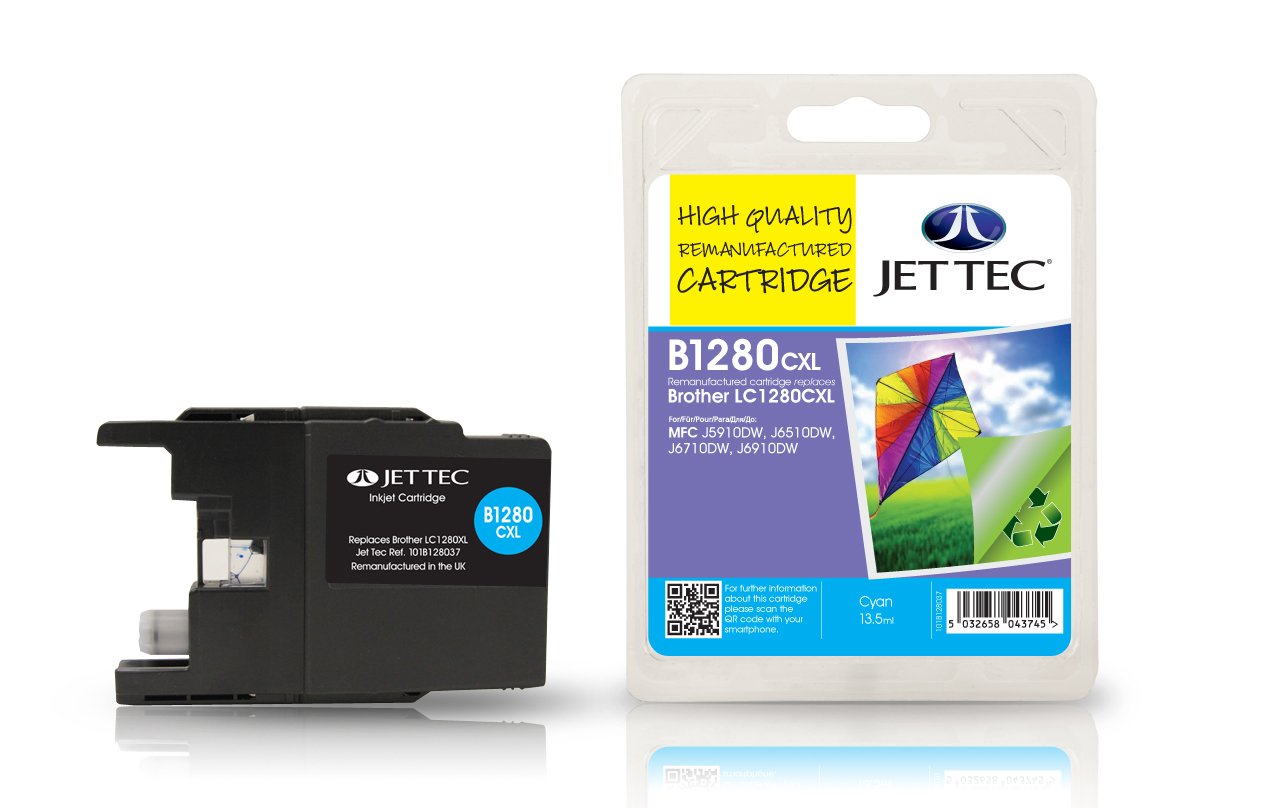 Jet Tec Compatible Ink Cartridge for Brother LC1280XL - Cyan