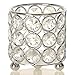 VINCIGANT Silver Crystal Tea Light Candle Holders,Cylinder Metal Arrangement Container Table Centerpieces for Dining/Living Room Decoration and Gift for Housewarming