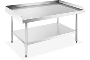GRIDMANN NSF 16-Gauge Stainless Steel 48" L x 30" W x 24" H Equipment Stand Grill Table with Undershelf for Commercial Restaurant Kitchen