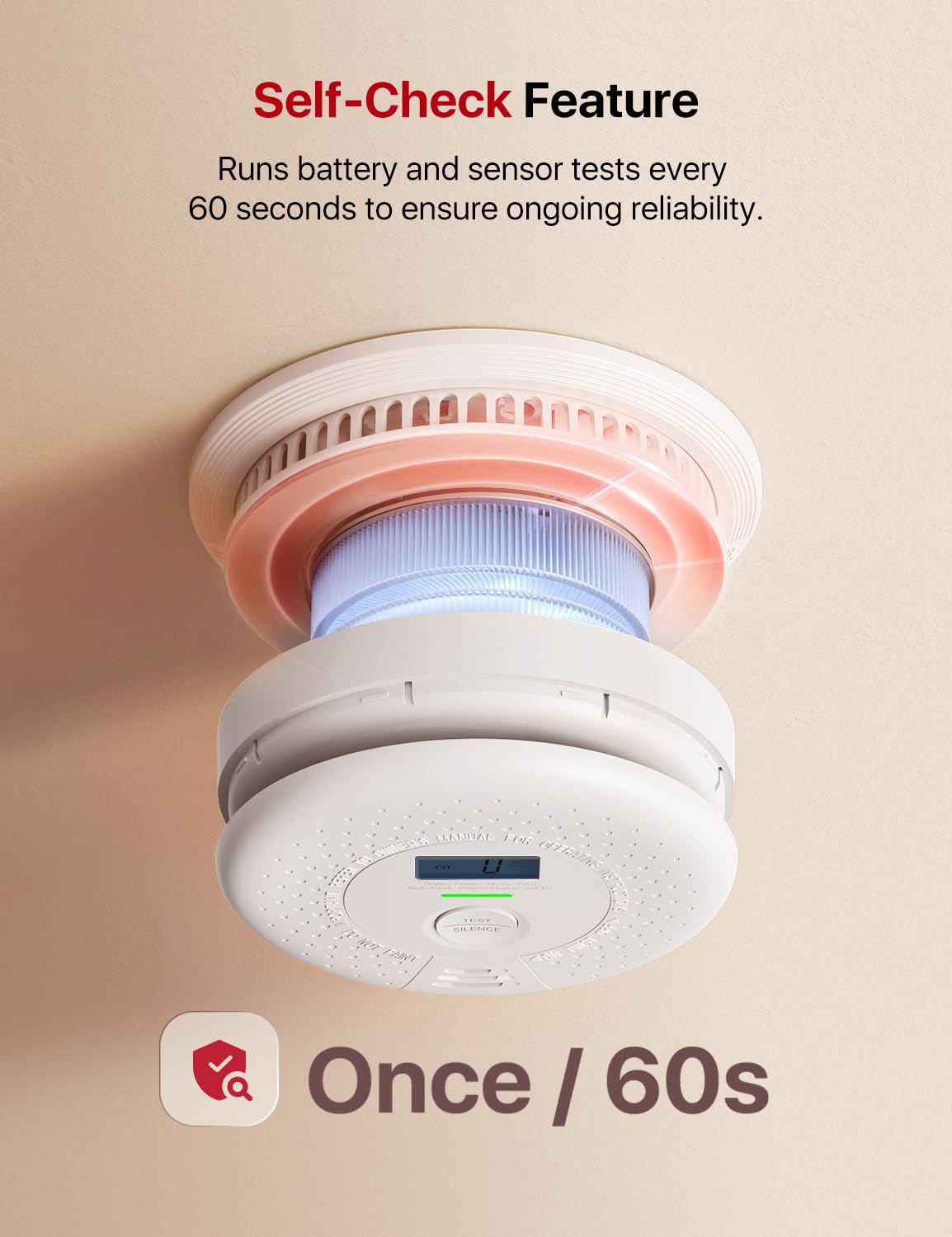 X-Sense Smoke and Carbon Monoxide Detector Combo, Wireless Interconnected Combination Smoke and Carbon Monoxide Detector with LCD Display & 10-Year Battery, RF Interconnected Model, 6-Pack