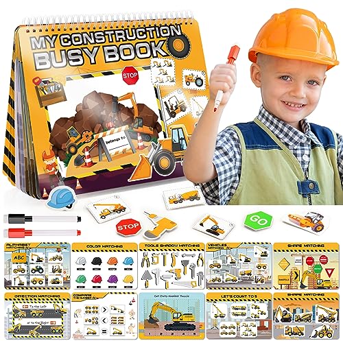 Boy Toys Montessori Toys for Toddlers, Newest Construction Vehicle Busy