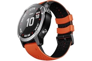 ANCOOL for Fenix 5X Watch Band/Fenix 6X Pro Watch Band/Fenix 7X Watch Band 26MM Silicone Watch Band Replacement for Fenix 6X/Fenix 5X Plus/Fenix 7X Pro