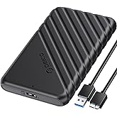 ORICO 2.5 inch External Hard Drive Enclosure USB 3.0 to SATA III for 7mm and 9.5mm SATA HDD SSD Tool Free [UASP Supported] Black (25PW1-U3)