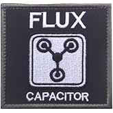 Uijokdef Uijokdef 1 PCS Flux Capacitor Embroidered Patch, Hook and Loop Fastener, Black and White