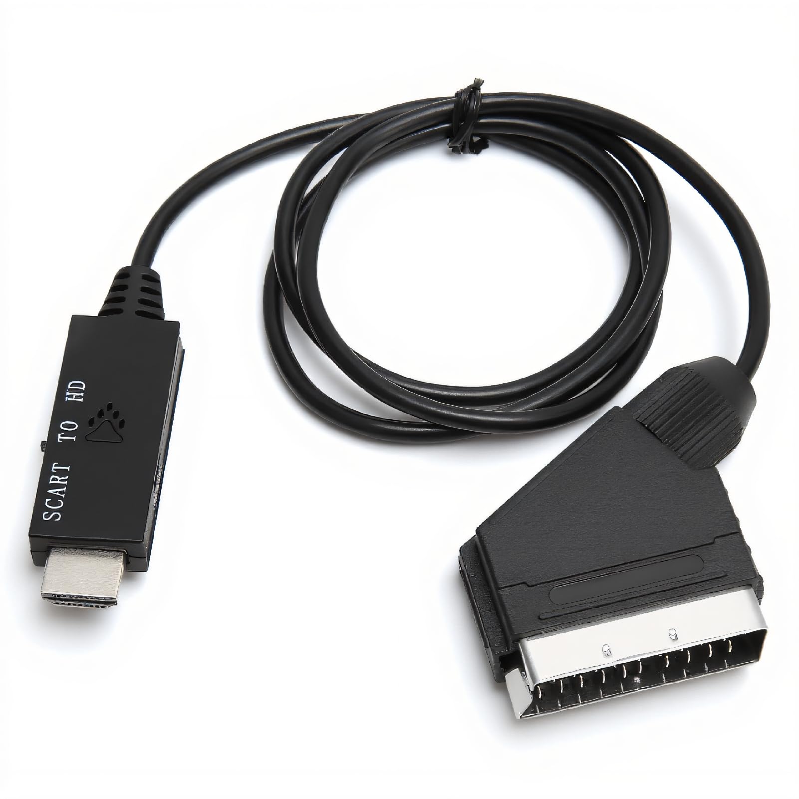 SCART to HDMI Converter Adapter for VHS VCR DVD, Audio Video Scaler, 720p 1080p Compatible