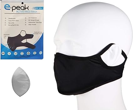Amazon Com Black Active Sports Face Mask Active Sport Adjustable Hook Loop Strap Nose Wire Ear Loops Filter Pocket Washable Lightweight Extra Large Health Personal Care