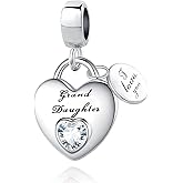 TCHYUN Family Series Dangle Charm Heart Birthstone Bead for Pandora Bracelet Women Gift
