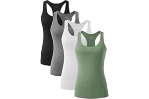 ROSYLINE Racerback Tank Tops for Women Workout Yoga Tanks Cami with Scoop Neck Activewear Undershirts 3-4 Pack