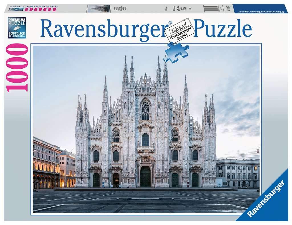Ravensburger Puzzle, Puzzle 1000 Pieces, Cathedral of Milan, Puzzle for Adults, Puzzle Landscapes, Puzzle Ravensburger Print
