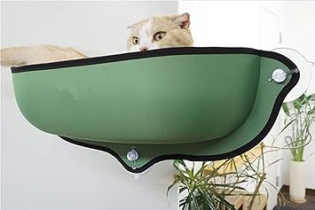 Amazon Milkee ハンモック 猫 窓 吸盤 日向ぼっこ 耐荷重13kg マット付き ペットベッド 取り付け簡単 グリーン Milkee キャットタワー ベッド マット 通販
