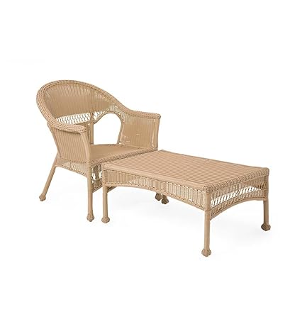 Amazon Com Easy Care Resin Wicker Chaise Natural Garden Outdoor