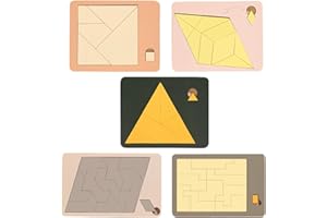 Wood Puzzles Adult - Triangle Wooden Brain Teaser - Shape Challenging Puzzle Math Games - for Kids Family Adults Teens Classr