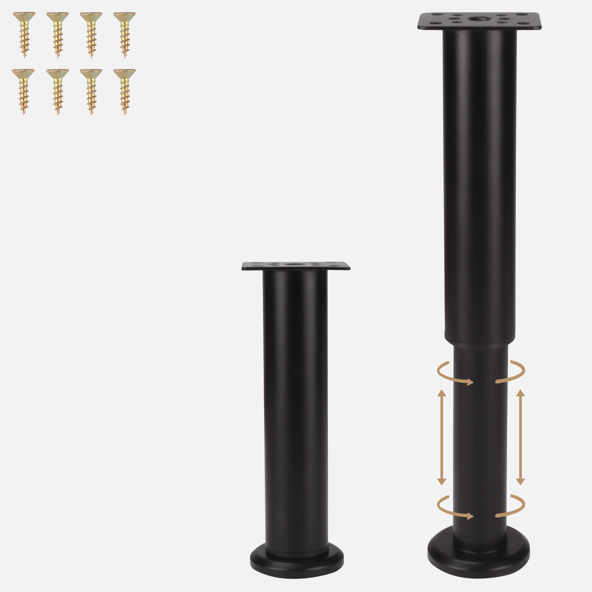 Photo 1 of FIVEPEARS 2 PCS Adjustable Furniture Legs 7.08-11.8 Inch,Metal Adjustable Legs for Cabinet;Table;Sofa;Bed?Replacement Bed Frame Support Legs for Bed Frame/Bed Center Slat
