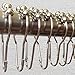 Premium Quality Shower Curtain Rings – Stainless Steel & Rust Proof – Polished Chrome Finish for Elegant Look – Roller Ball Design For Easy Glide Use & Installation – Set of 12 Shower Curtain Rings