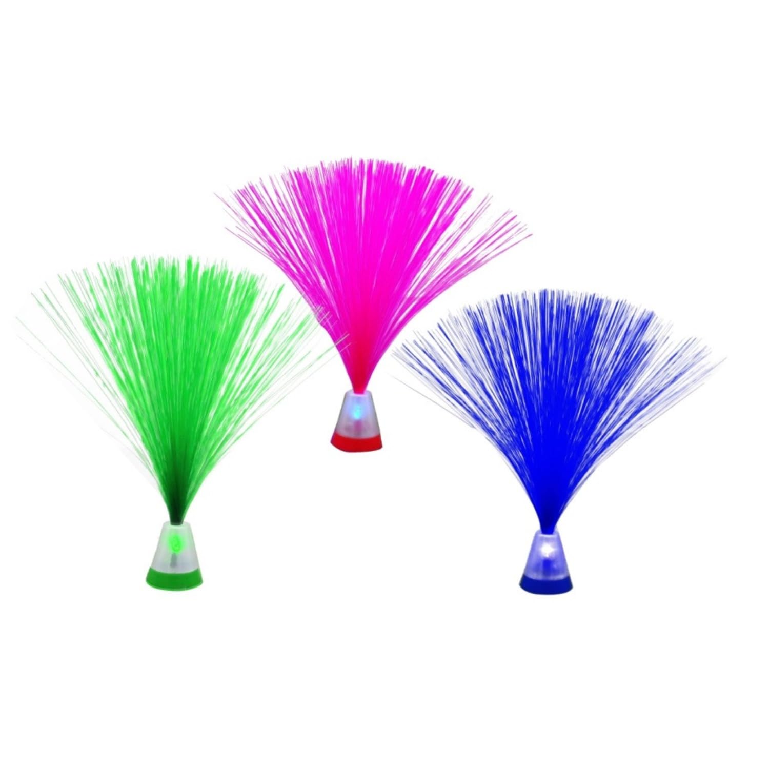Playlearn 4 x Mini Fibre Optic Lamp Battery Operated Mood Novelty Nightlight Small Sensory Tools for Kids to Decorate Bedrooms, Home and Event Venues,Multicolor,9" Four Lamps