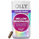 OLLY Mellow Menopause Supplements, Supports 11 Symptoms* - 30 Count | Women's Wellness Support, EstroG-100 and GABA, Gluten Free, Vegan, Sugar Free, No Synthetic Colors, No Synthetic Flavors