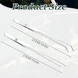 Fizzix 2 Pcs Extra Long Reptile Feeding Tongs 10.6in Straight Curved Tweezers view 2