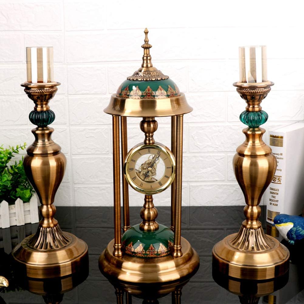 Amazon Com Xuexiongsp Elegant Decorative Grandfather Clock Hand Painted Modern Mantel With Swinging Shelf Tabletop Home Kitchen