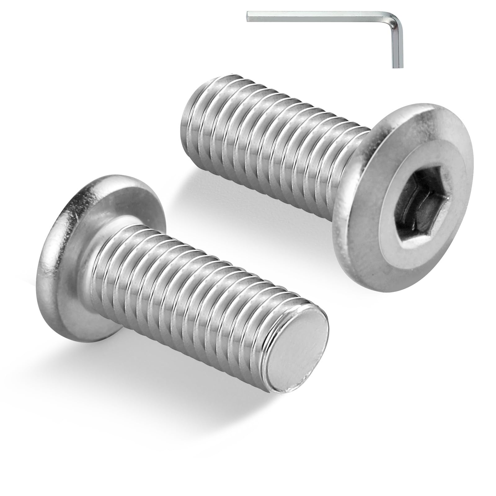 BNUOK M8-1.25 x 18mm Flat Head Hex Socket Cap