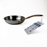 Viking 8 Inch Fry Pan with Copper Handle &ndash; 3-Ply Stainless Steel and Aluminum Core &ndash; Mirror Finish &ndash; Induction Compatible &ndash; Hand Wash &ndash; Compact PVD Skillet for All Cooktops